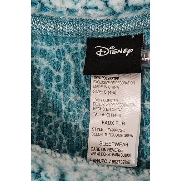 Disney Turquoise Green Stitch Ohana Faux Fur Sleepwear Top Small Soft - Picture 4 of 4